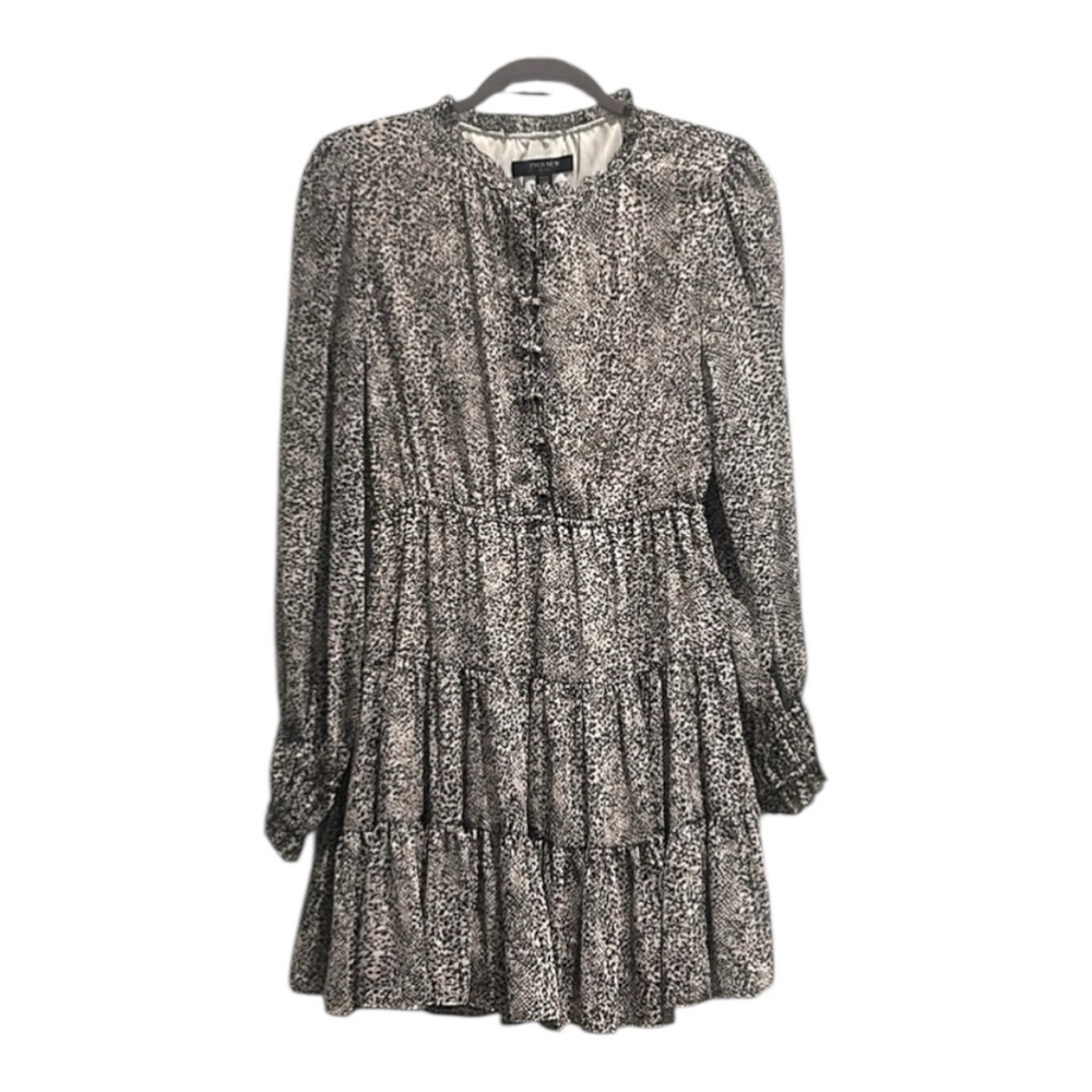 Ever New Petite Skater Ruffled Tiered Dress Long Sleeves